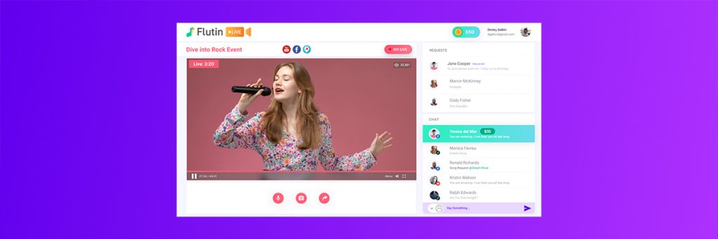 Flutin Live tool powered by Flutin for creators best tool for live streaming service