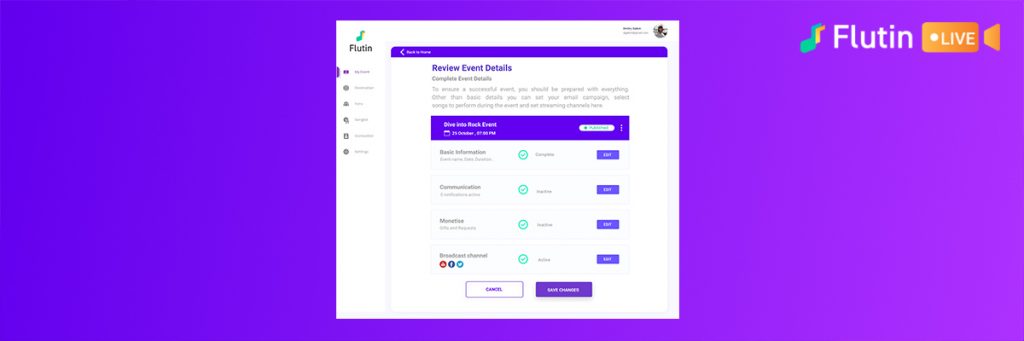 Publish and edit your event