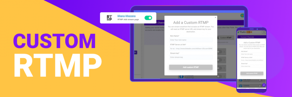 Flutin Live RTMP streaming feature