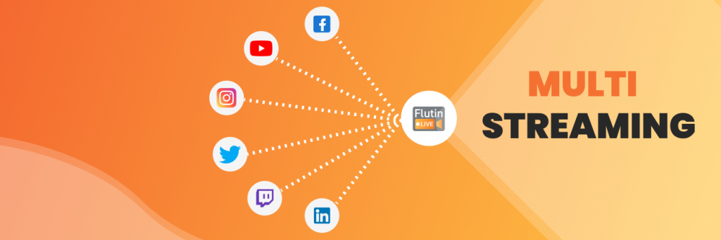 Flutin Live streaming features Multistreaming to different platforms