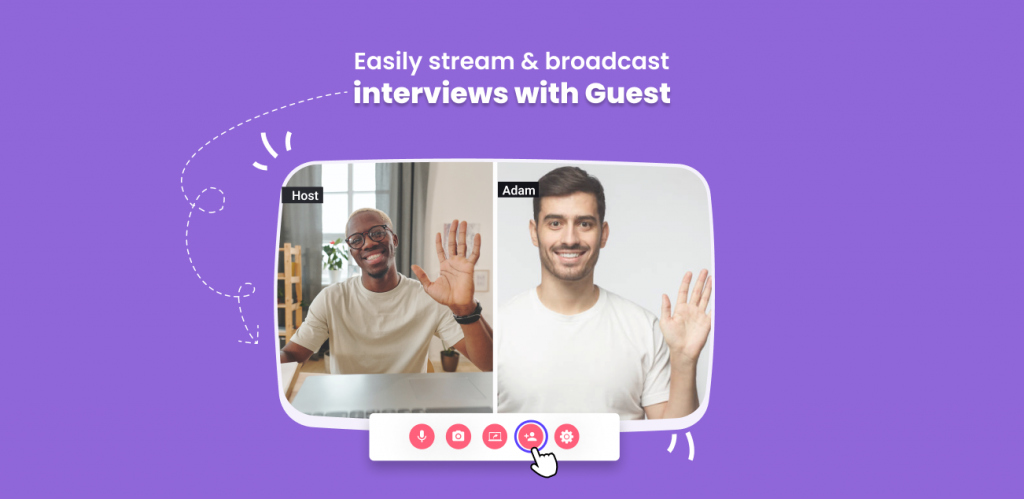 interviewing guest for live streaming