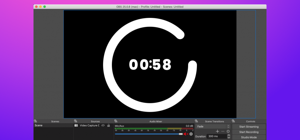 OBS live stream countdown timer